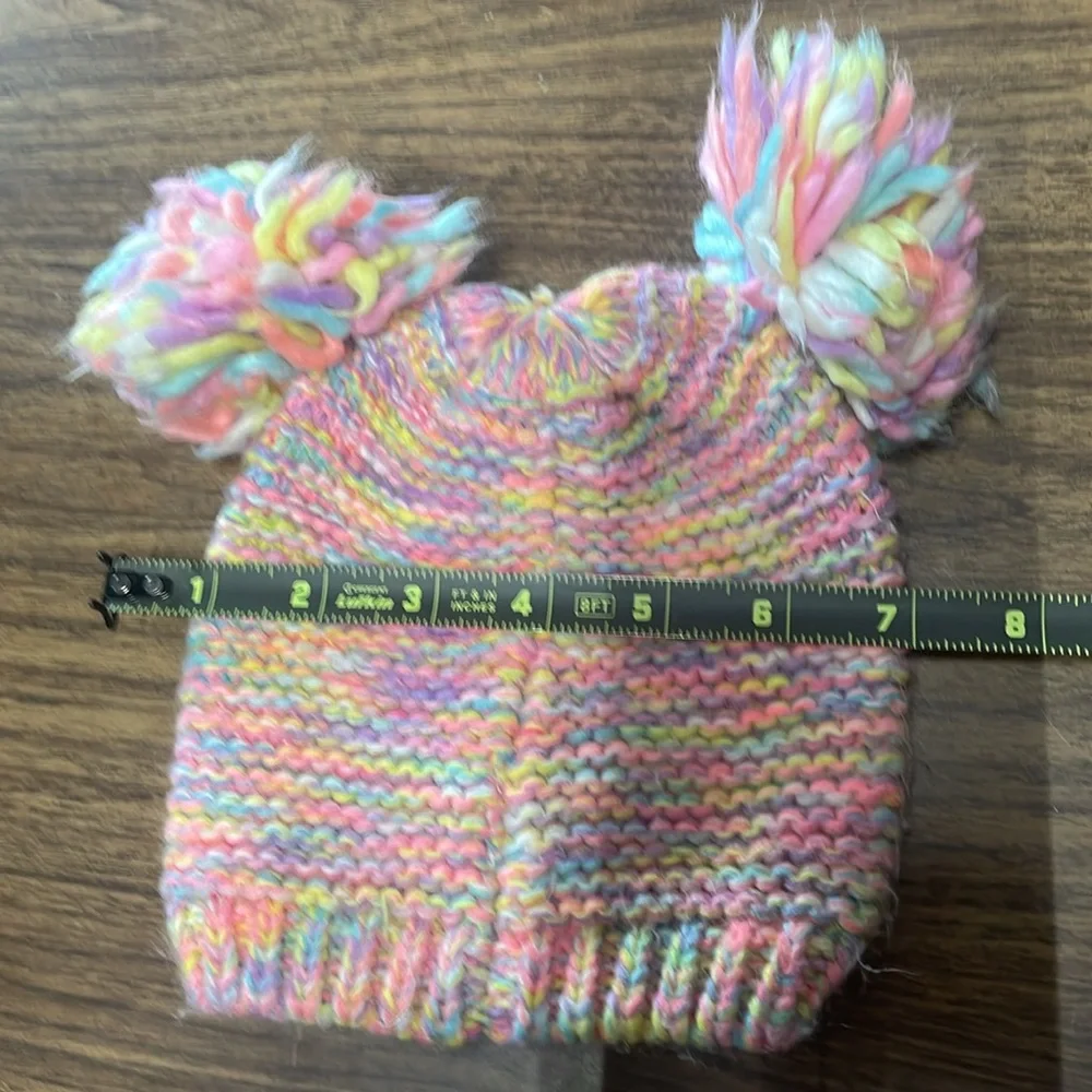 Colorful Knit‎ Beanie with Pom Poms
